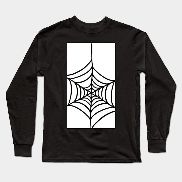 White and Black Spider Web Long Sleeve T-Shirt by UndrDesertMoons